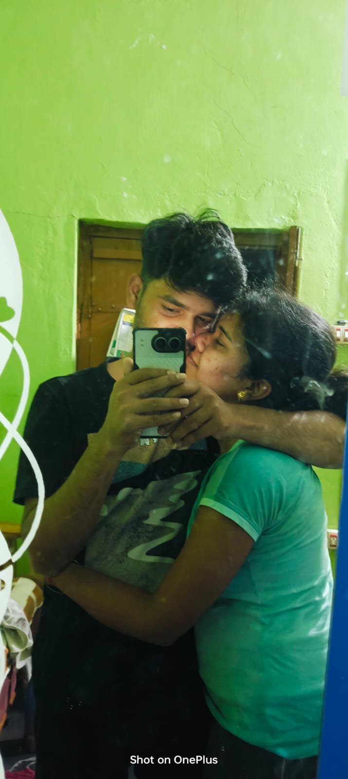 Our first precious mirror photo together